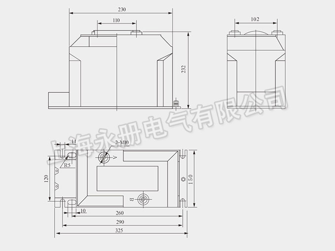 LDZ10-3、6、10電壓互感器的外形尺寸